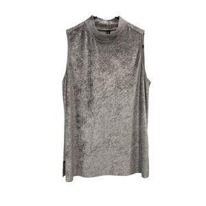 Braez Velvet Top Size XS Sleeveless High Neck Beige Modal Polyester Neutral Soft